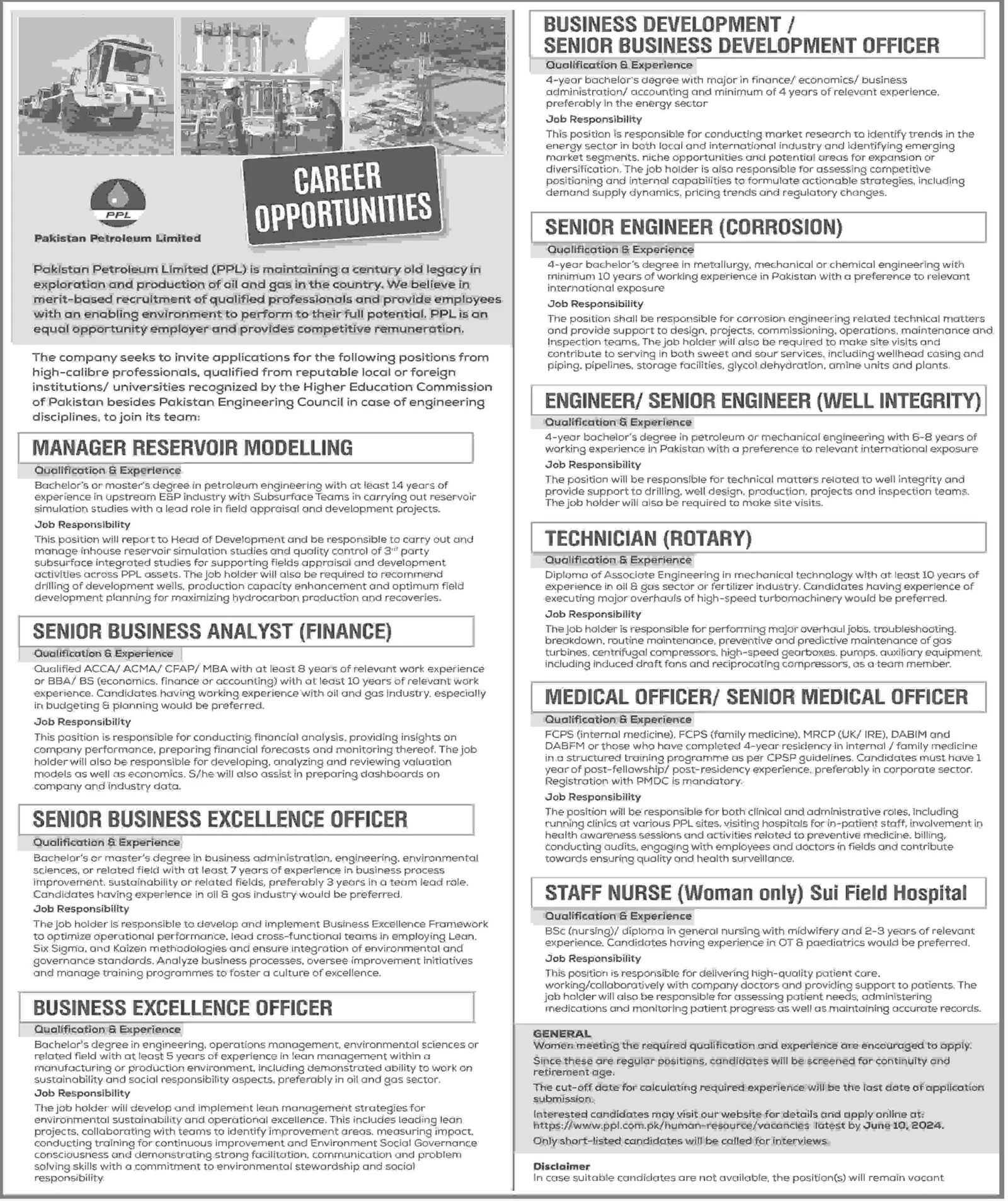 Best Job Opportunities at Pakistan Petroleum Limited (PPL) 2024